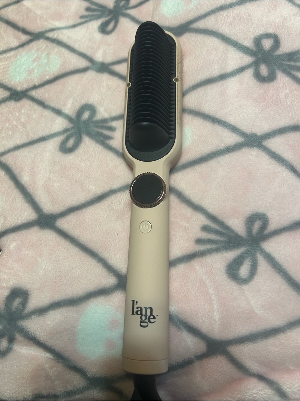 Lange pink and Black Hair Straightening Brush